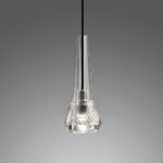 Modern Black Frame Cut Crystal Glass Cluster Pendant Light LED Chandelier for Staircase Foyer High Ceiling - Image 2
