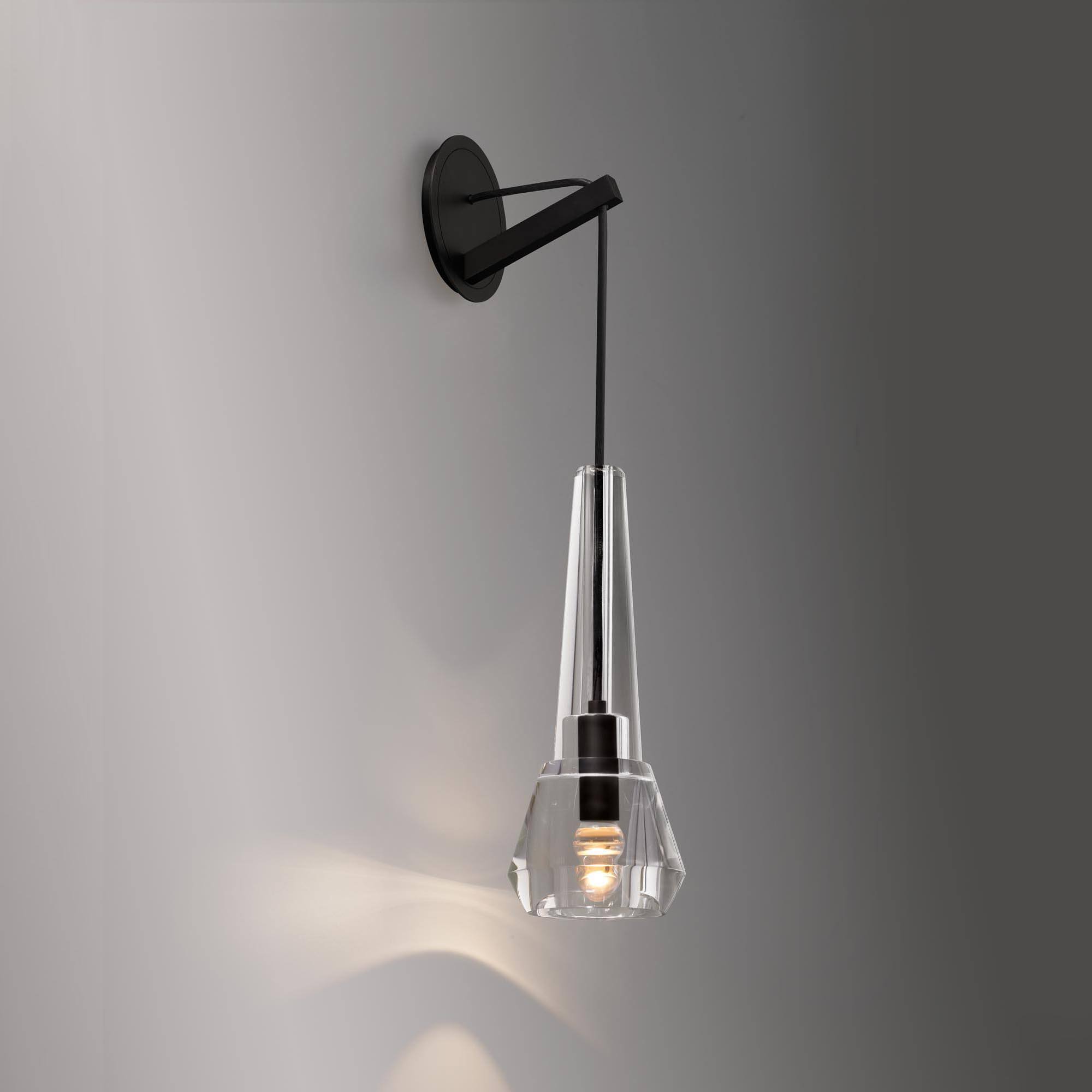 pendent-02-04 Modern Black Frame Cut Crystal Glass Cluster Pendant Light LED Chandelier for Staircase Foyer High Ceiling - Image 1